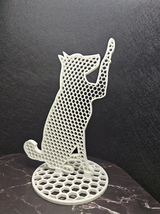 Pies 3D dekoracja XL z podstawą - nowoczesny design loft