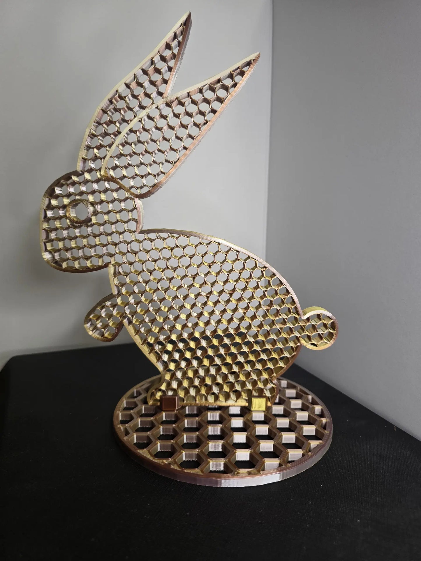 Królik 3D dekoracja XL z podstawą - nowoczesny design loft