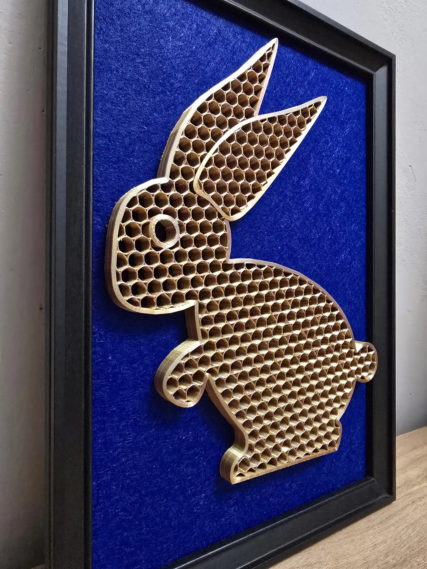 3D XL rabbit in an A4 frame - modern loft decoration and minimalism