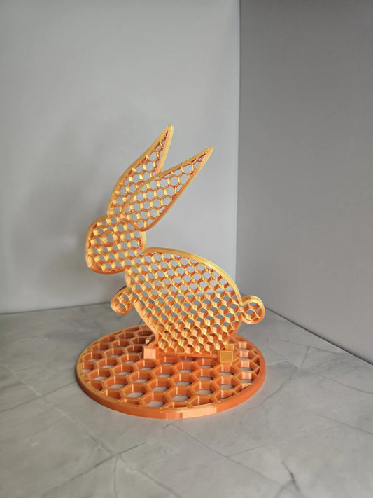 Królik 3D dekoracja M z podstawą - nowoczesny design loft