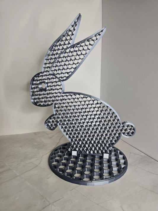 Królik 3D dekoracja XL z podstawą - nowoczesny design loft