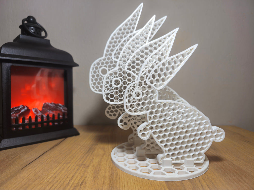 Króliki 3D dekoracja zestaw M+L+XL z podstawą | design loft