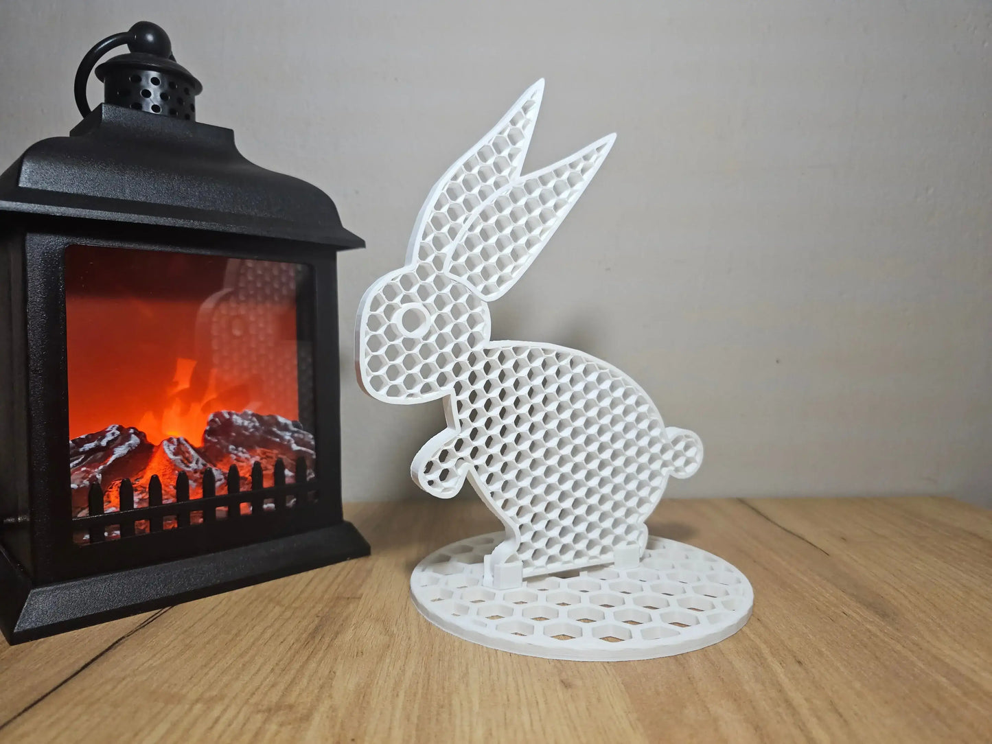 Królik 3D - dekoracja L z podstawą | nowoczesny design loft Uniikki CraftStudio