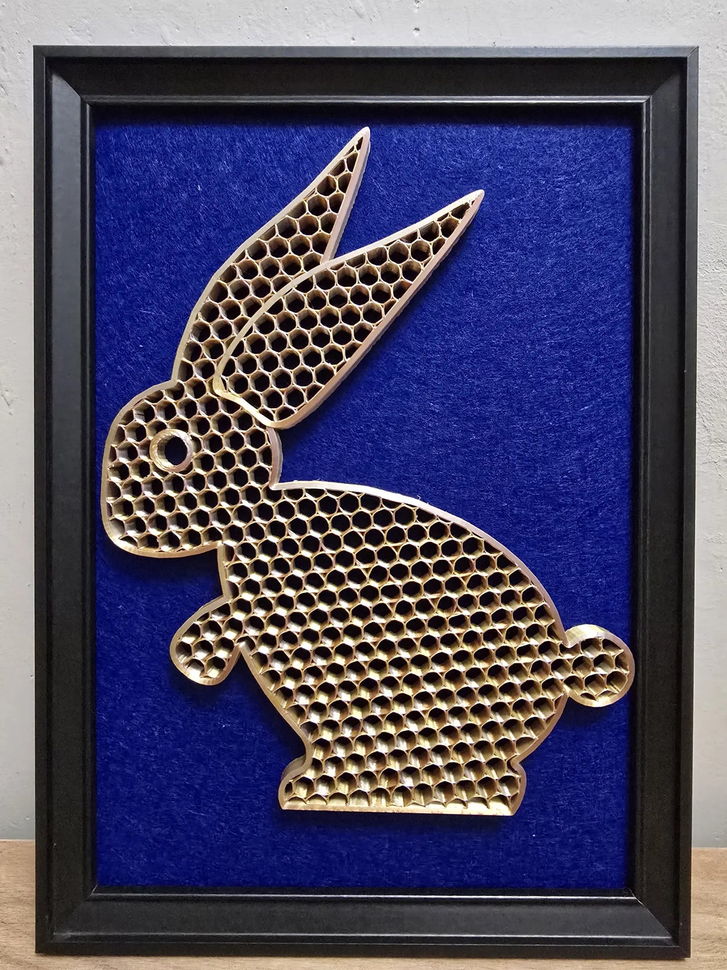 3D XL rabbit in an A4 frame - modern loft decoration and minimalism