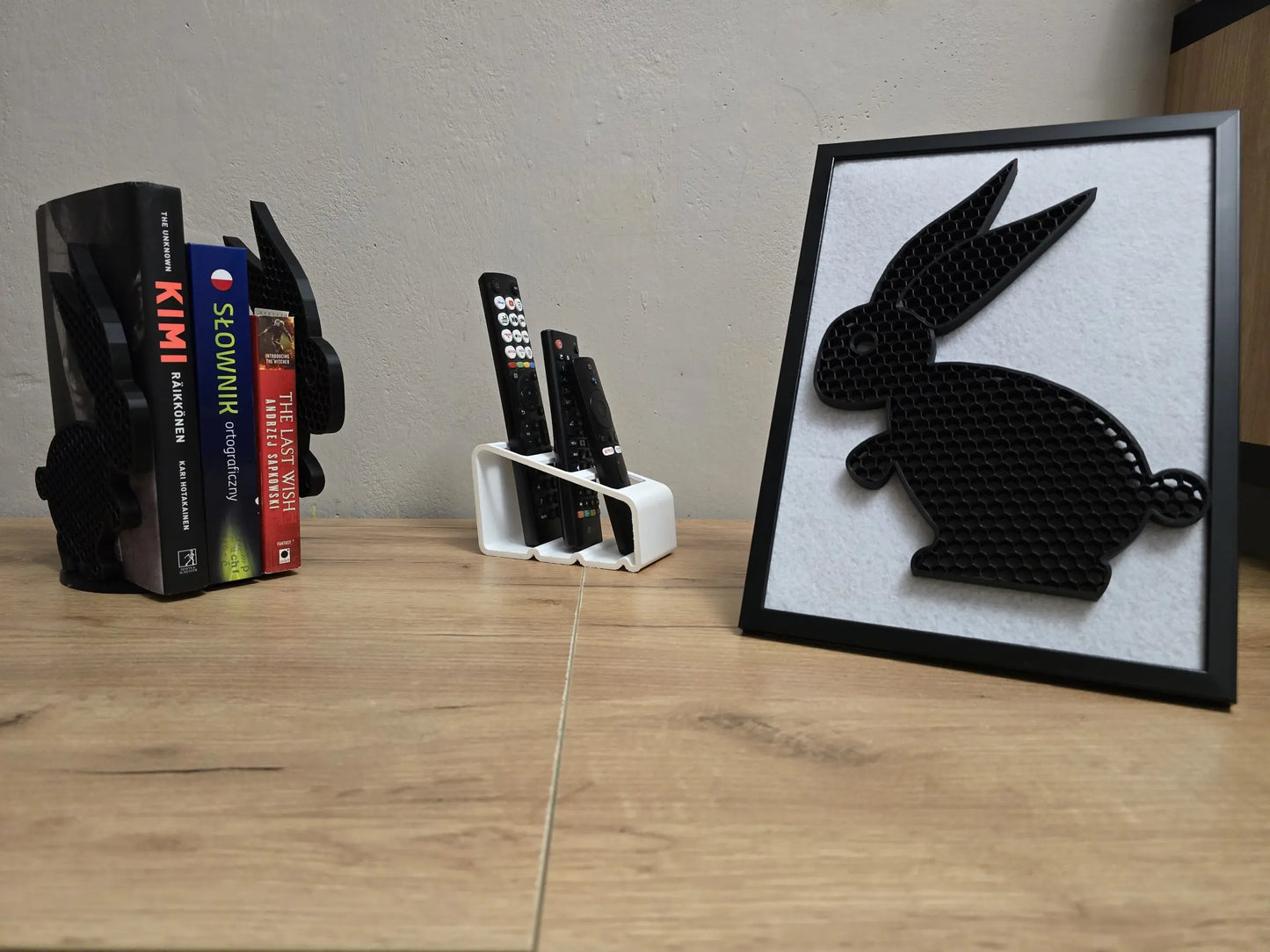 3D XL rabbit in an A4 frame - modern loft decoration and minimalism
