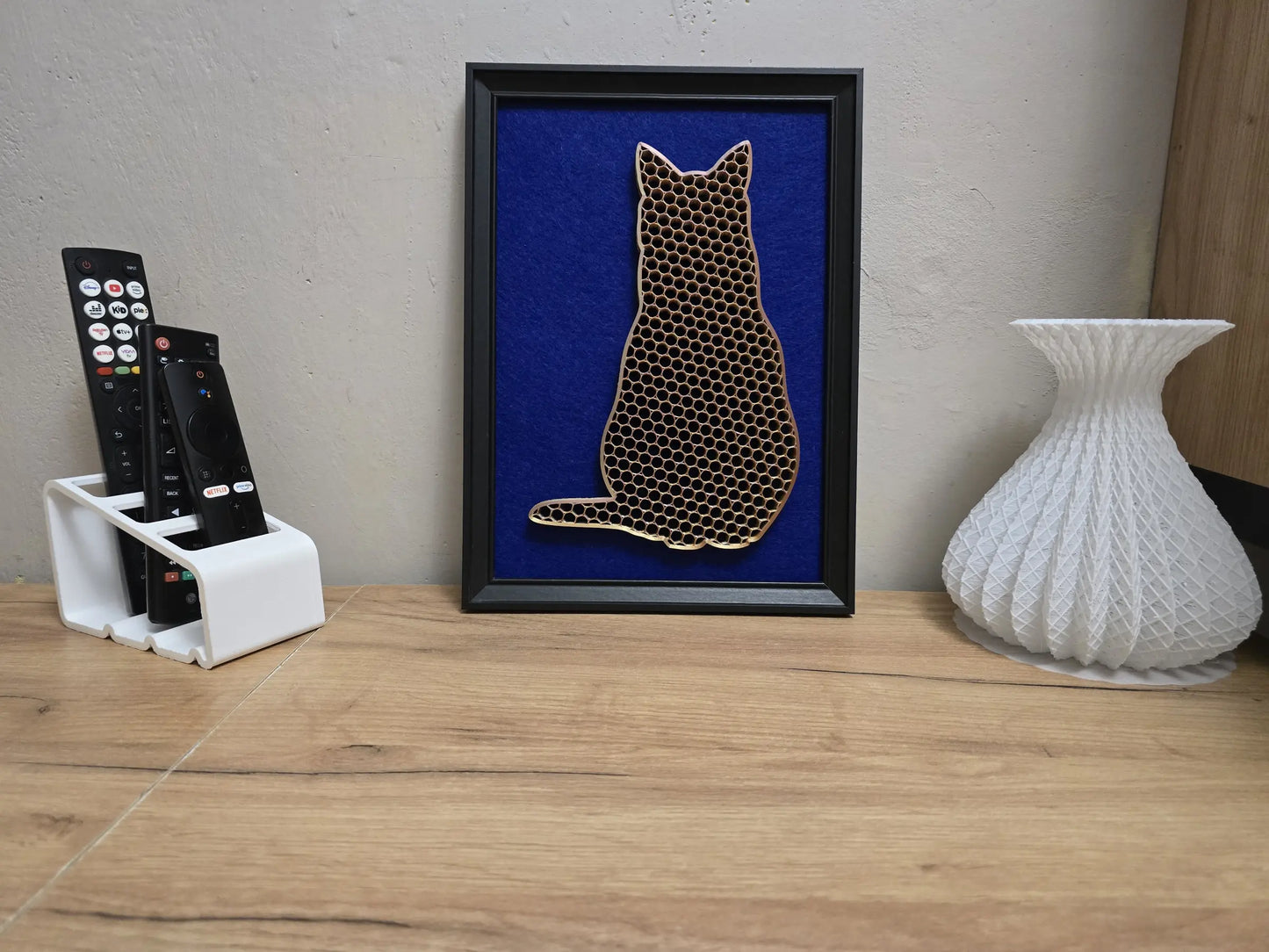 Kot 3D XL w ramce A4 - nowoczesna dekoracja loft i minimalizm
