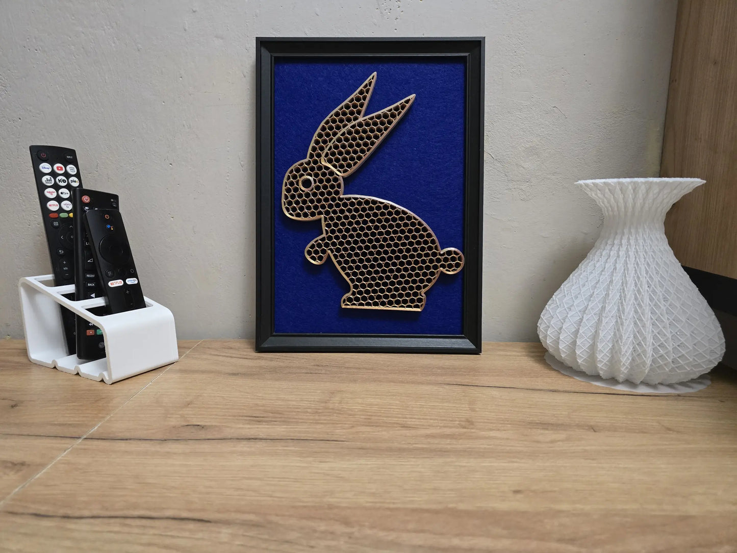 3D XL rabbit in an A4 frame - modern loft decoration and minimalism