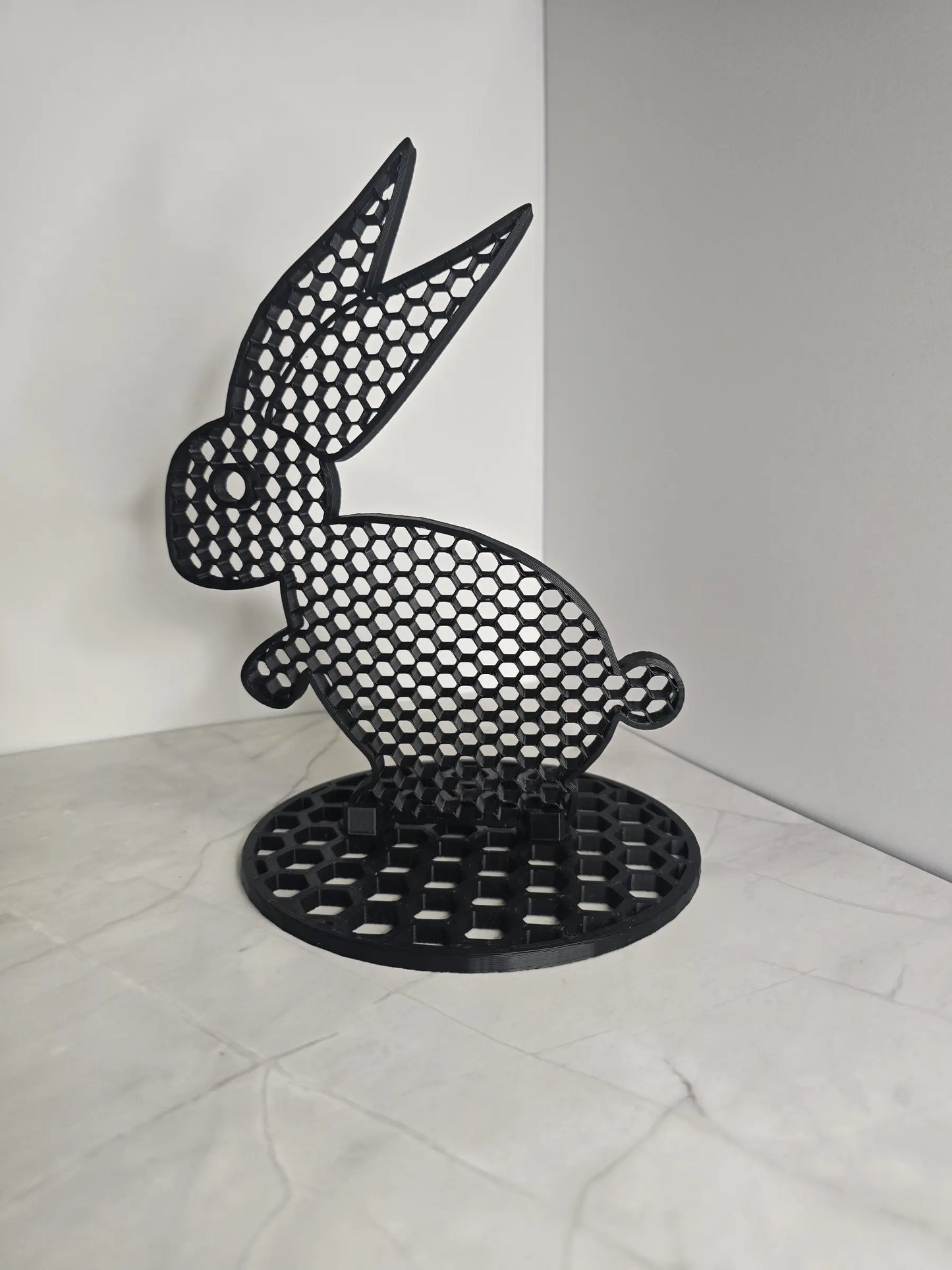 Królik 3D dekoracja L z podstawą - nowoczesny design loft
